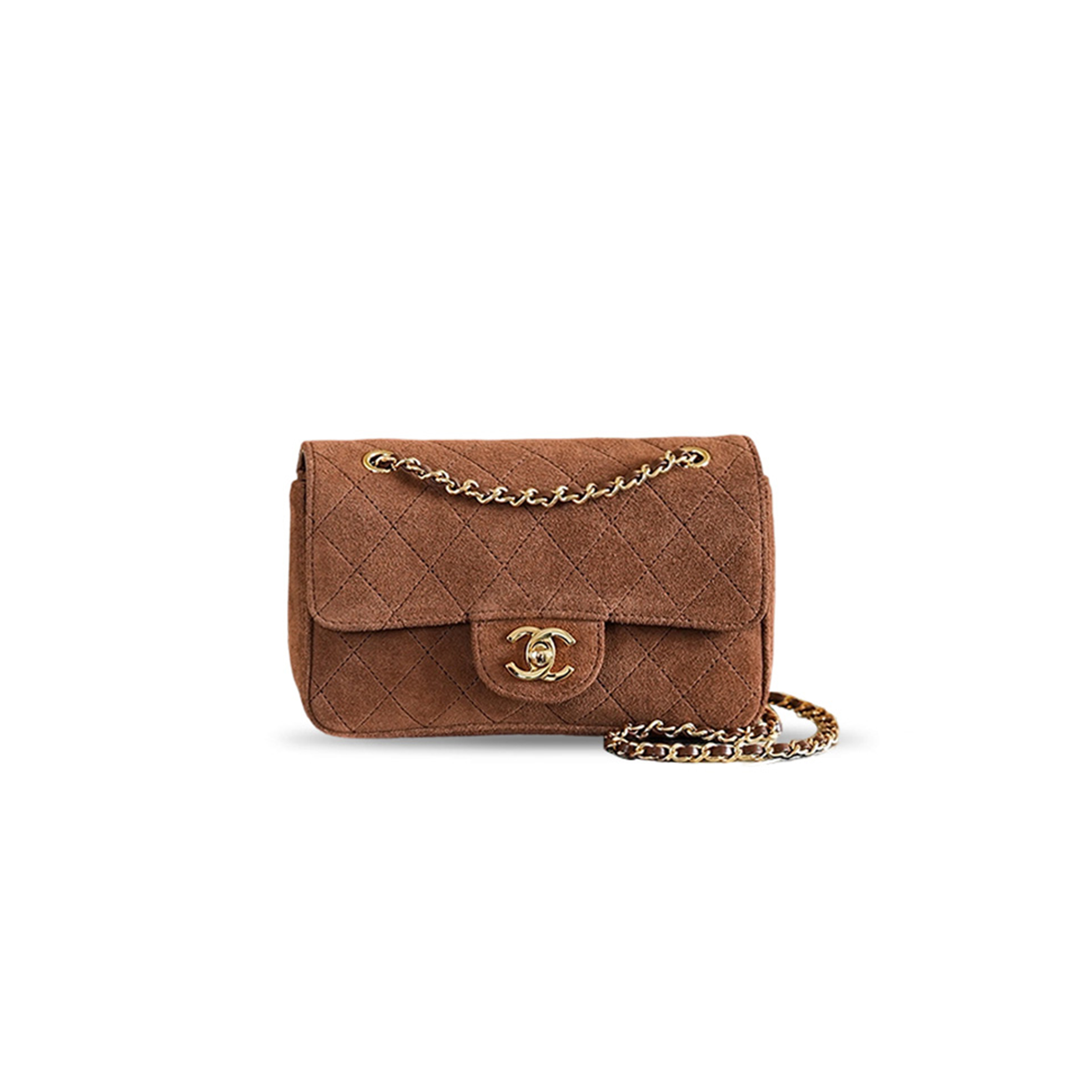CHANEL SUEDE MINI CLASSIC FLAP BAG AS6627 (20*12*7cm)